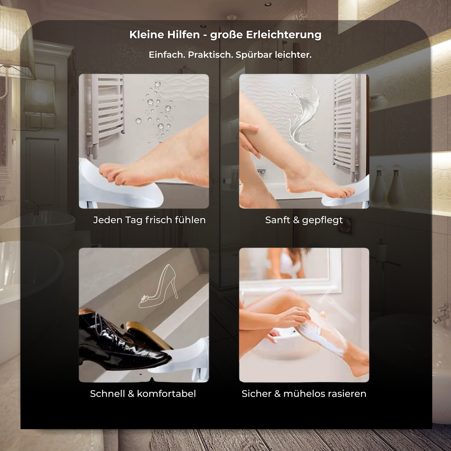 SheSteps™ – Dusch-Fußstütze für sicheres & entspanntes Rasieren